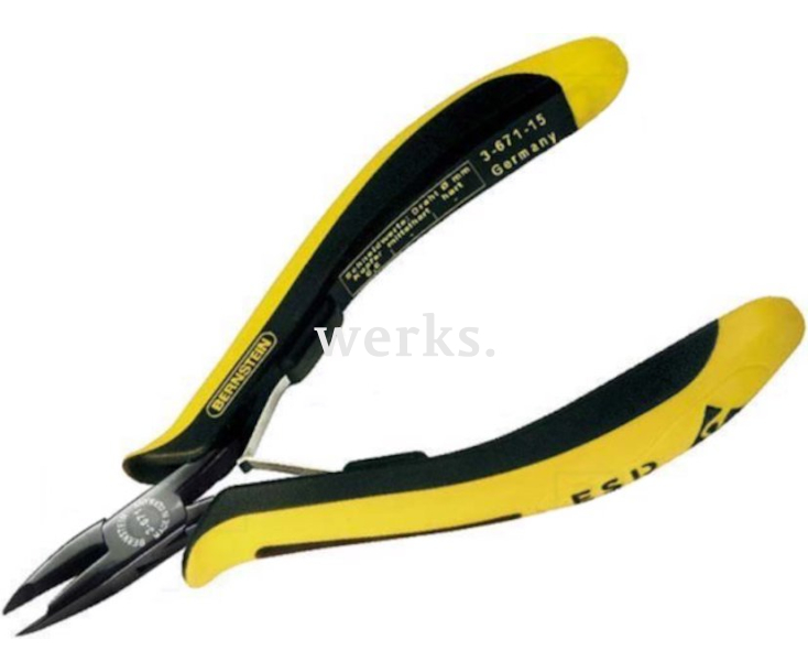 Кусачки ультратонкие прецизионные торцевые EUROline антистатические Bernstein BS-3-671-15