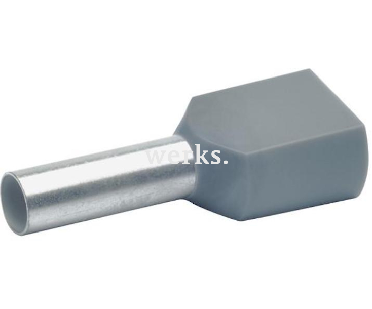 Наконечник втулочный серый двойной изолированный 2х0,75 мм² Klauke KLK87010 100 шт.