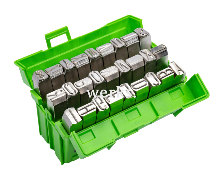 Клейма буквенные в наборе, особо прочные, с блестящим никелированием, 27 шт. KUKKO 331-012