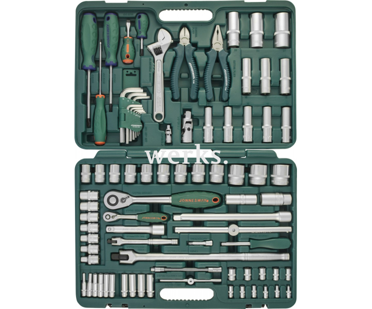Набор инструмента универсальный 1/4", 1/2"DR 83 предмета Jonnesway S04H52483S