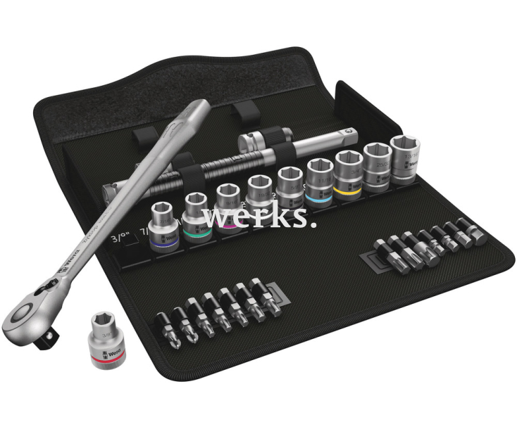 8100 SC 11 Zyklop Metal - набор с трещоткой, переключение реверса, привод 1/2 Wera WE-004081