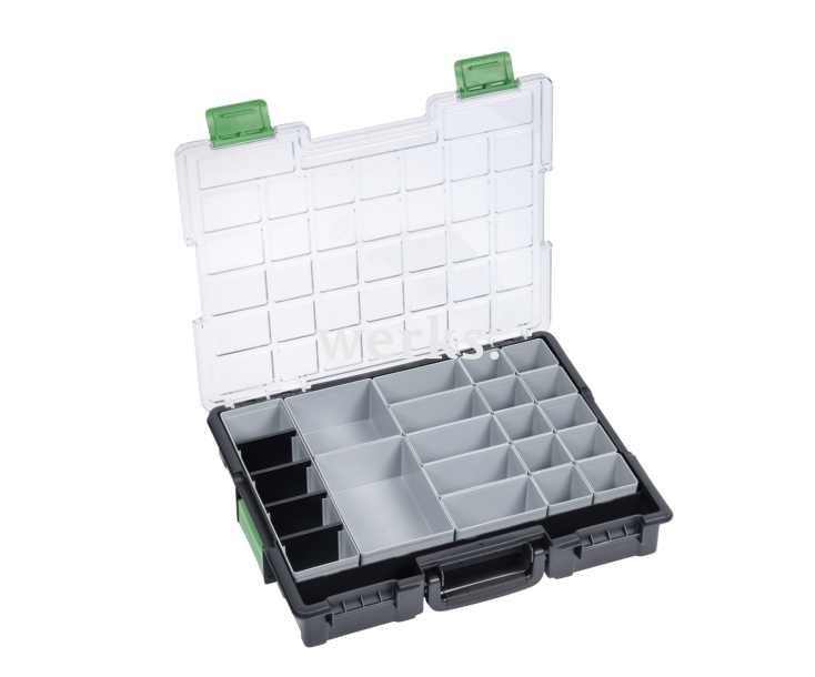 Инновационный чемоданчик для мелких деталей из пластика с замком-соединителем 440x355x76 KUKKO K-A-KT-440-355-76