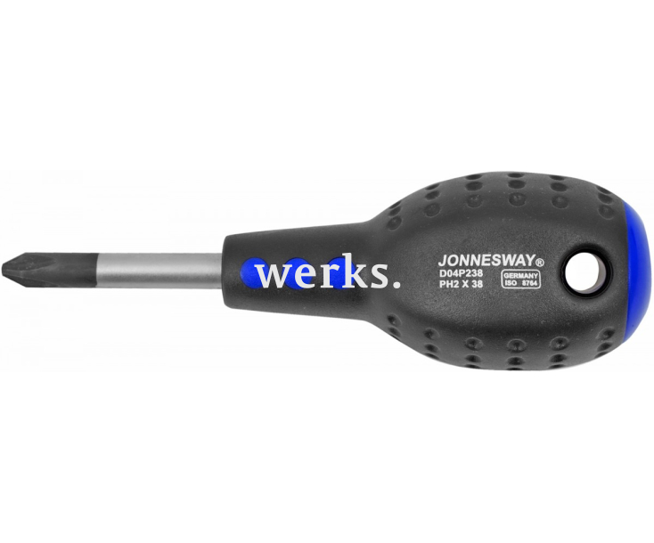 Отвертка крестовая Phillips PH2 x 38 Jonnesway FULL STAR D04P238
