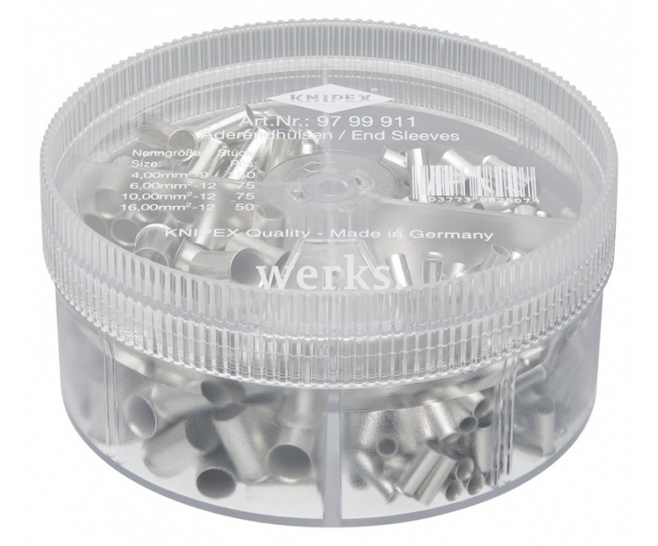 Набор неизолированных контактных гильз 350 шт. в коробке Knipex KN-9799911