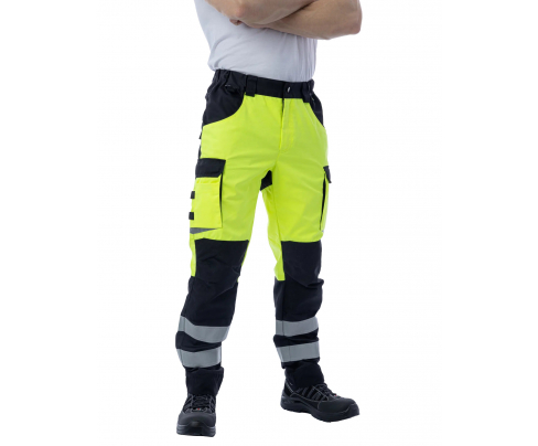 Сигнальные брюки Brodeks KS309 желтый/черный (58)