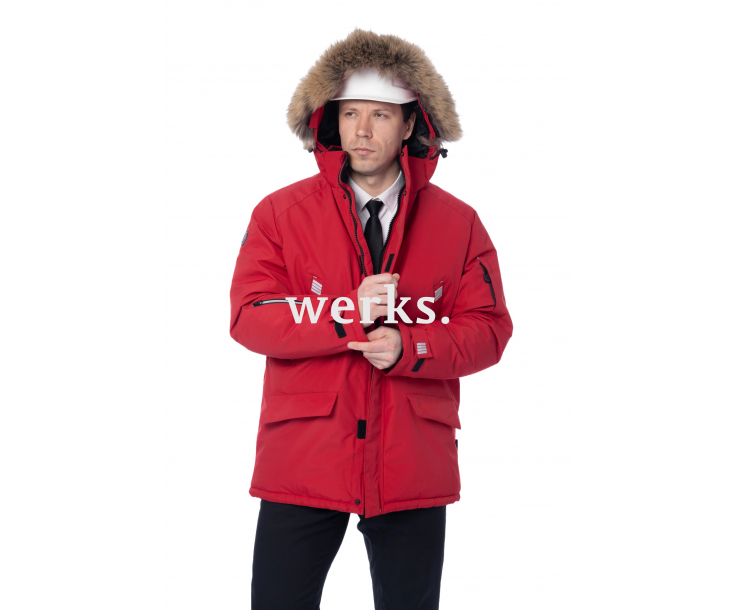 Зимняя куртка-парка Brodeks KW 204 красный с опушкой (M)