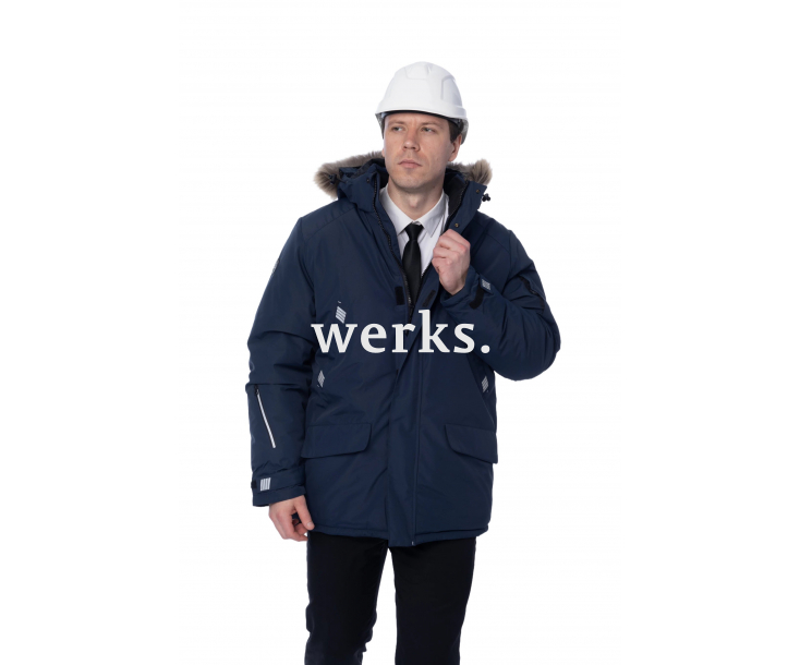 Зимняя куртка-парка Brodeks KW 204 синий с опушкой (M)