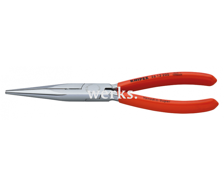 Круглогубцы с прямыми плоскими длинными губками, с режущей кромкой Knipex KN-2613200