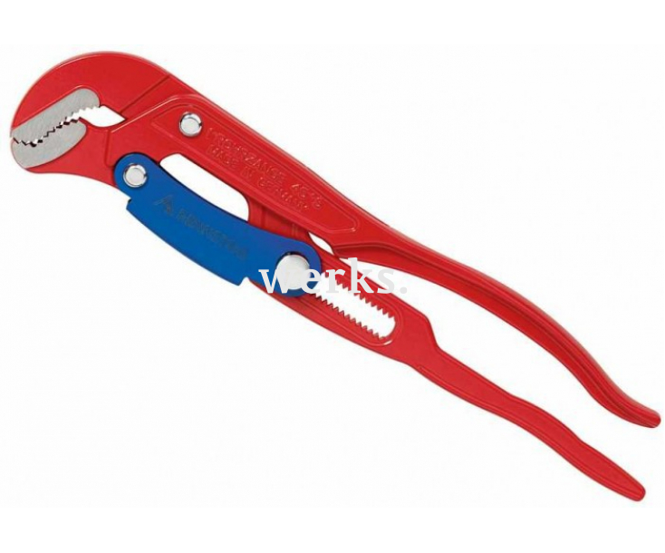 Клещи трубные Rennsteig с губками S-образной формы модель Мастер RE-1300202 наклон зева 45°