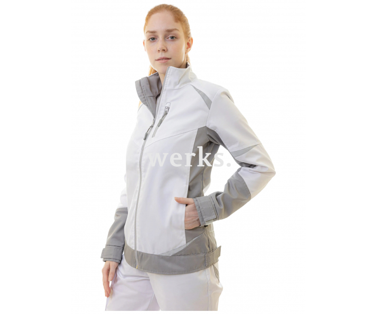 Женская рабочая куртка Brodeks KS228 белый/серый (XL)