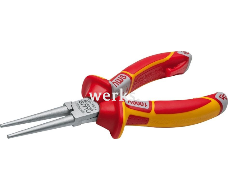 Круглогубцы без режущих кромок VDE 160 мм NWS 125-49-VDE-160 хромированные с рукоятками SoftGripp