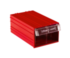 Пластиковый короб Стелла-техник С-2-красный-прозрачный , 140х250х100мм