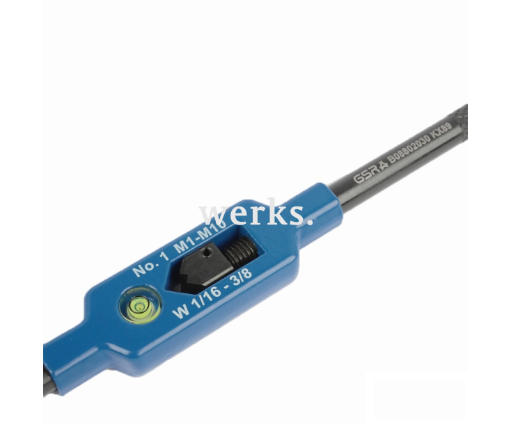 Вороток Нр. 2 стальной, Silver с уровнем Werks W.13988