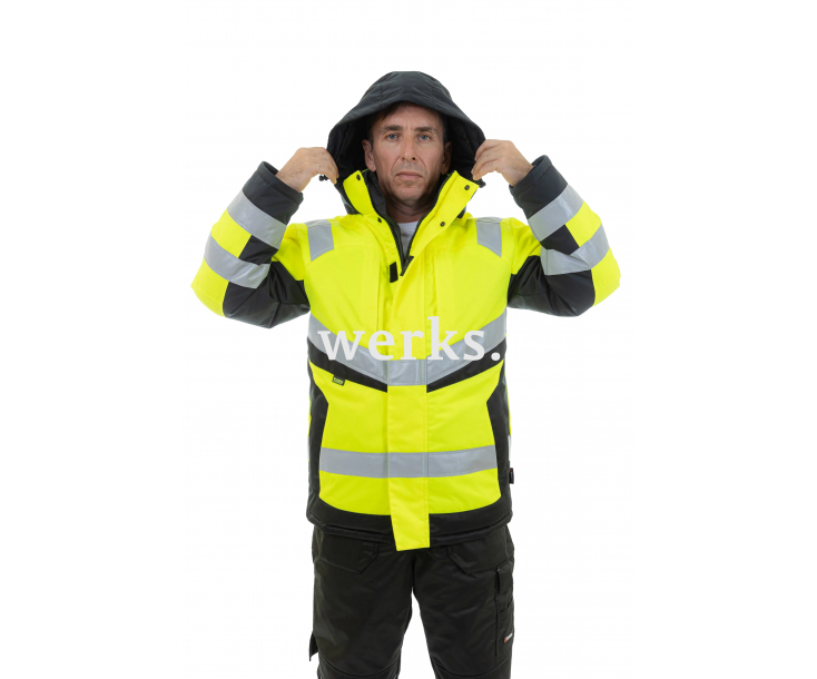 Зимняя сигнальная куртка Brodeks KW216 желтый/черный (XL)