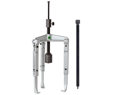 Универсальный трёхзахватный съёмник с удлинёнными захватами и длинным гидравлическим шпинделем (включая  механический шпиндель) KUKKO 30-2-3-B