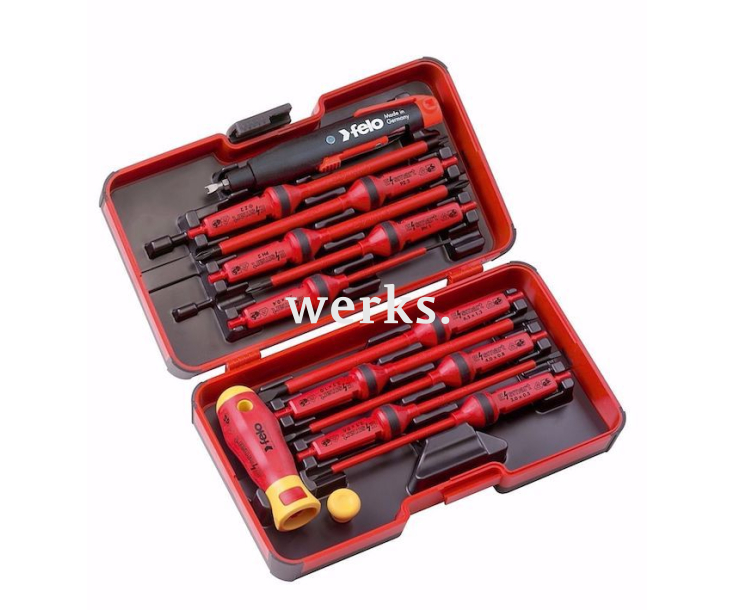 Набор VDE E-Smart Industry с рукояткой, универсальным ключом и диэлектрическими битами Felo SL PZ PH XENO SP 14 предметов 06391316