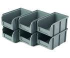 Пластиковый ящик Стелла-техник V-2-К6-серый , комплект 6 штук