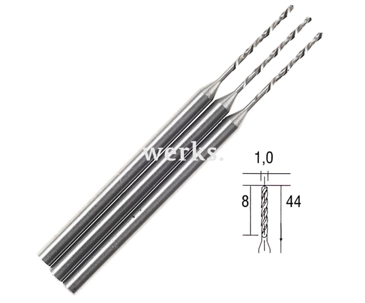 Сверла вольфрам-ванадиевые (Ø1.0 мм) Proxxon 28854 3 шт.