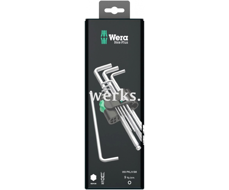 Набор Г-образных ключей, метрических, хромированных Wera 950/9 Hex-Plus 1 SB WE-073391