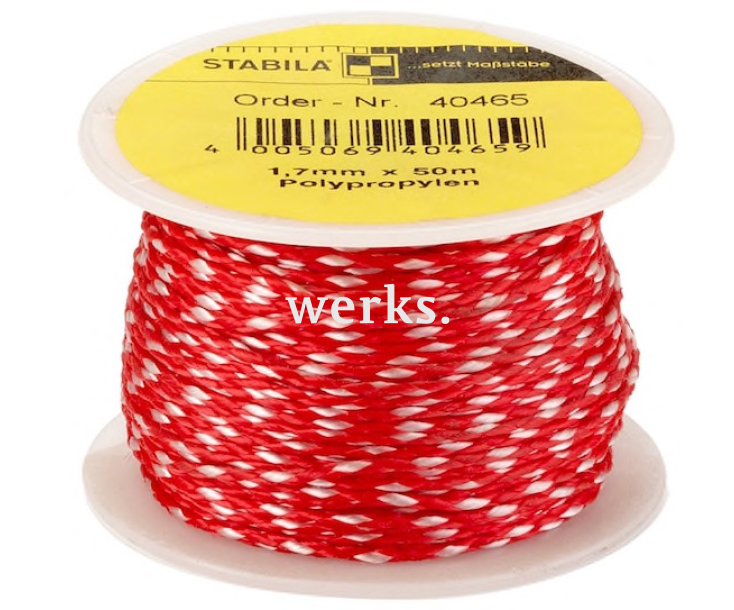 Шнур для каменщика красно-белый Stabila 40465 Ø1,7 мм х 50 м