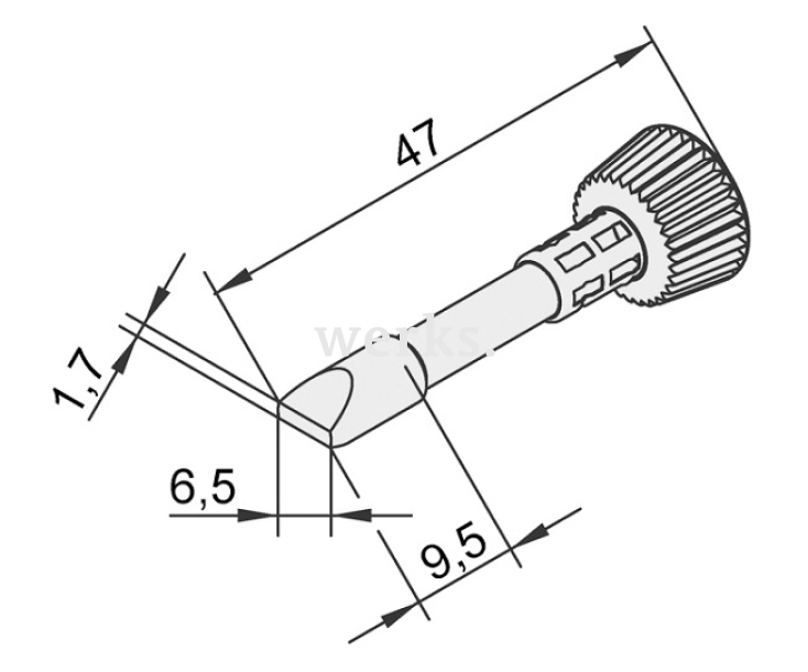 Жало прямое для паяльника Ersa 102CDLF65