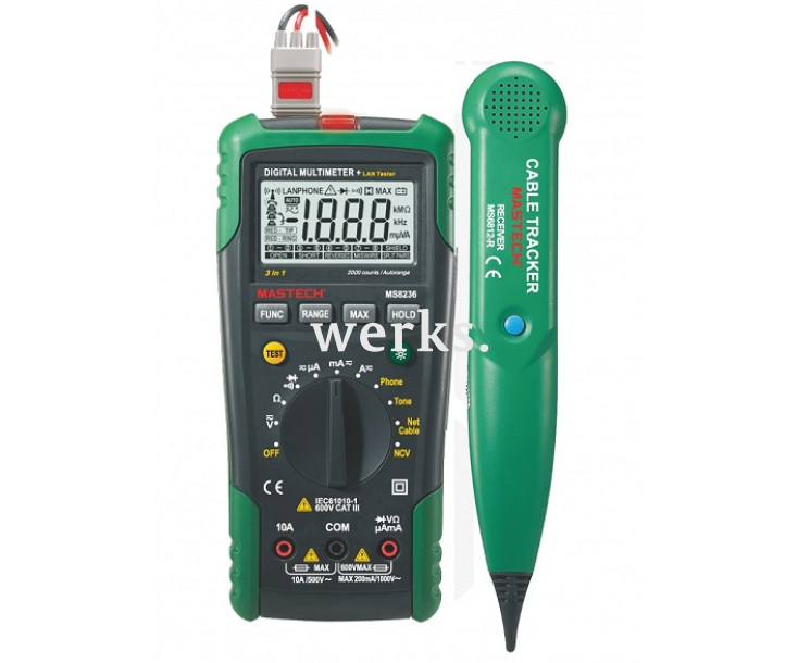 Мультиметр цифровой + кабельный тестер Mastech MS8236