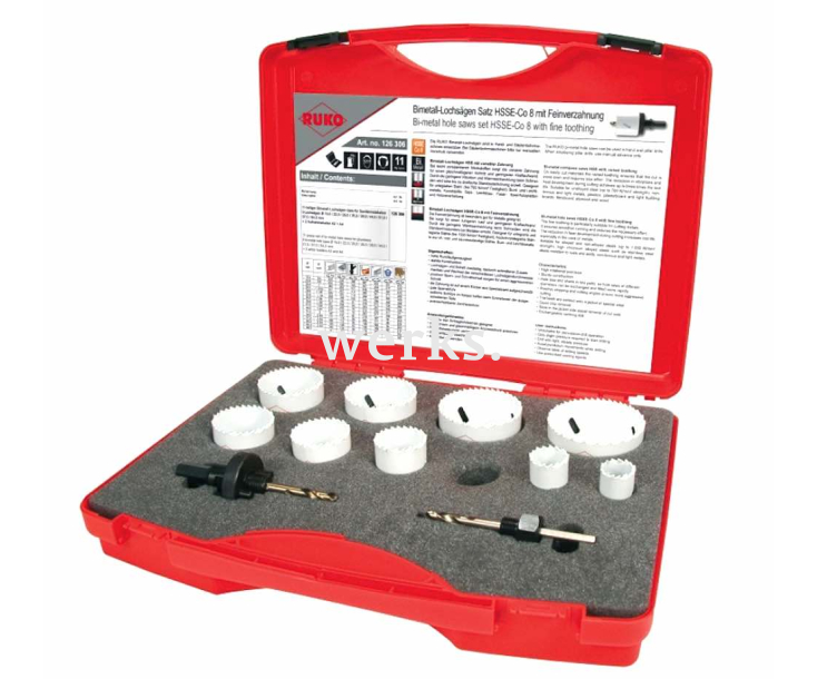 Набор коронок RK2 Ruko HSS-Co 8 19 - 64 мм для сантехинсталляции 11 предметов 126306