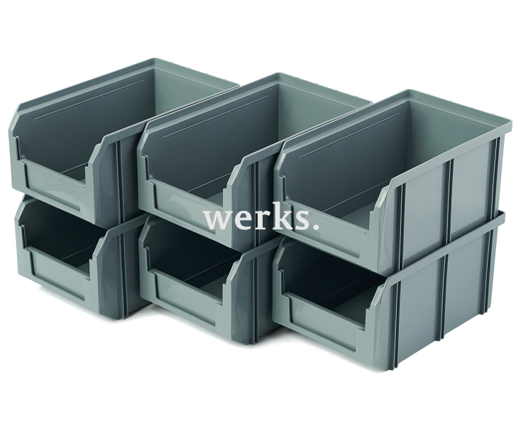 Пластиковый ящик Стелла-техник V-2-К6-серый , комплект 6 штук