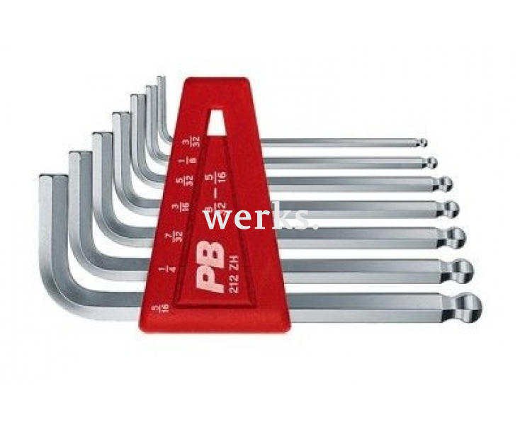 Набор дюймовых штифтовых ключей HEX PB Swiss Tools PB 212Z.H со сферической головкой 7 шт.