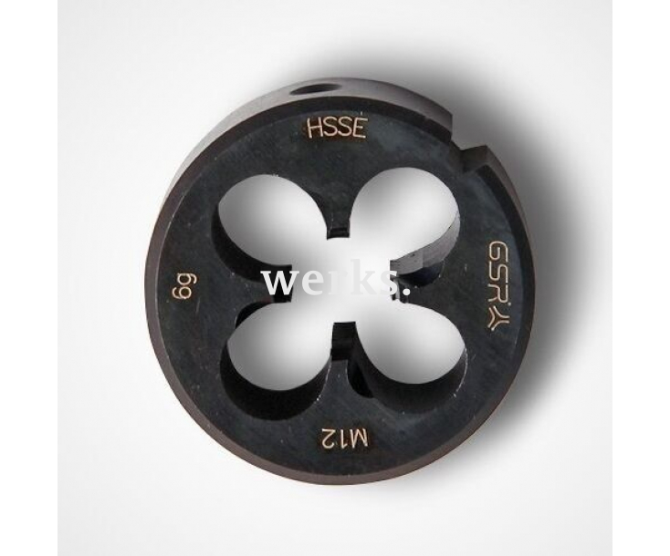 Плашка DIN EN 22568 6g B HSSE-VAP MF 12 x 1 Silver тип M Werks W.14604