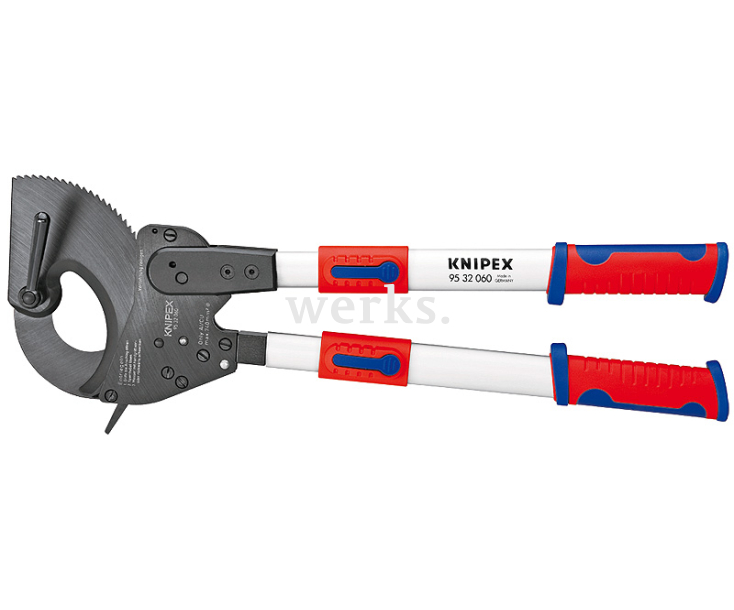 Ножницы для резки кабелей (по принципу трещотки) с выдвижными рукоятками Knipex KN-9532060