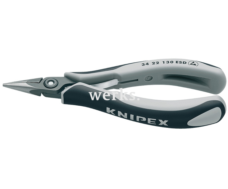 Прецизионные плоскогубцы захватные для электроники антистатические Knipex KN-3422130ESD