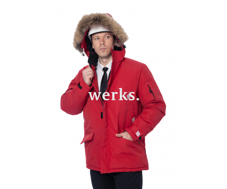 Зимняя куртка-парка Brodeks KW 204 красный с опушкой (XXXL)