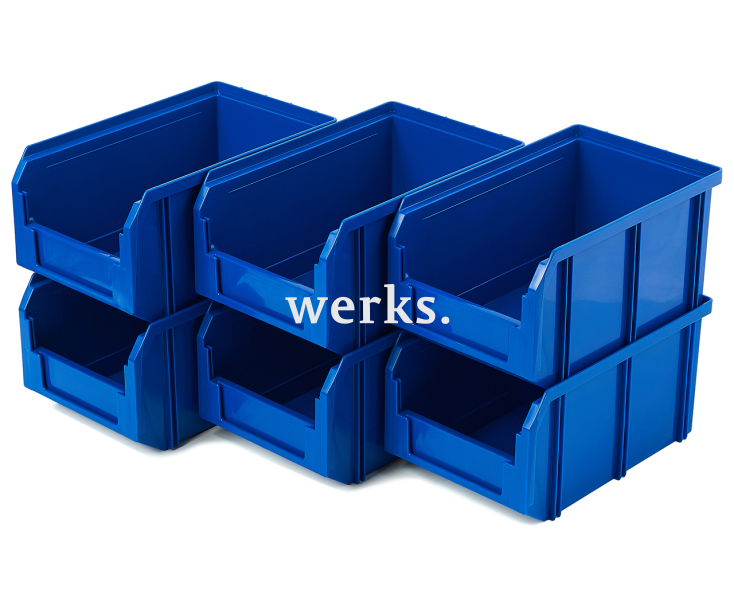 Пластиковый ящик Стелла-техник V-2-К6-синий , комплект 6 штук