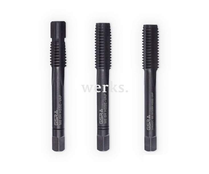 Ручные метчики набором DIN 352 HSSE-VAP M 8 Werks W.1626420
