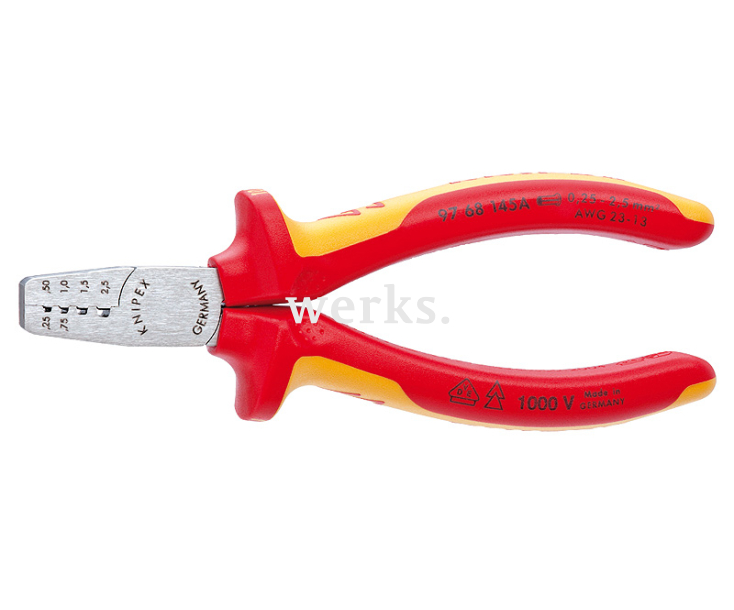 Инструмент для обжима контактных гильз VDE Knipex KN-9768145A