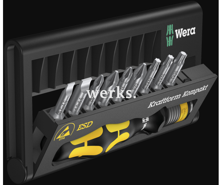 Набор отверток Wera Kraftform Kompakt 10 ESD WE-056677