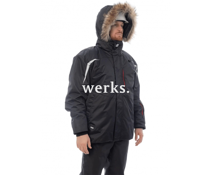 Зимняя рабочая куртка Brodeks KW 231 черный с опушкой (XL)