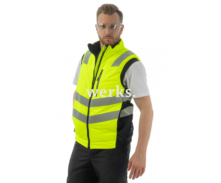 Сигнальный жилет утепленный Brodeks KW111 желтый/черный (S)