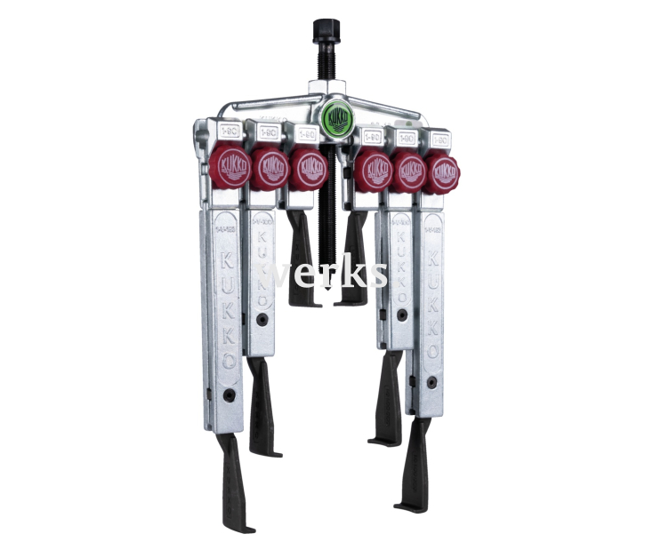 Универсальные двухзахватные съёмники в наборе с узкими захватами с быстрой регулировкой KUKKO 20-10+SP