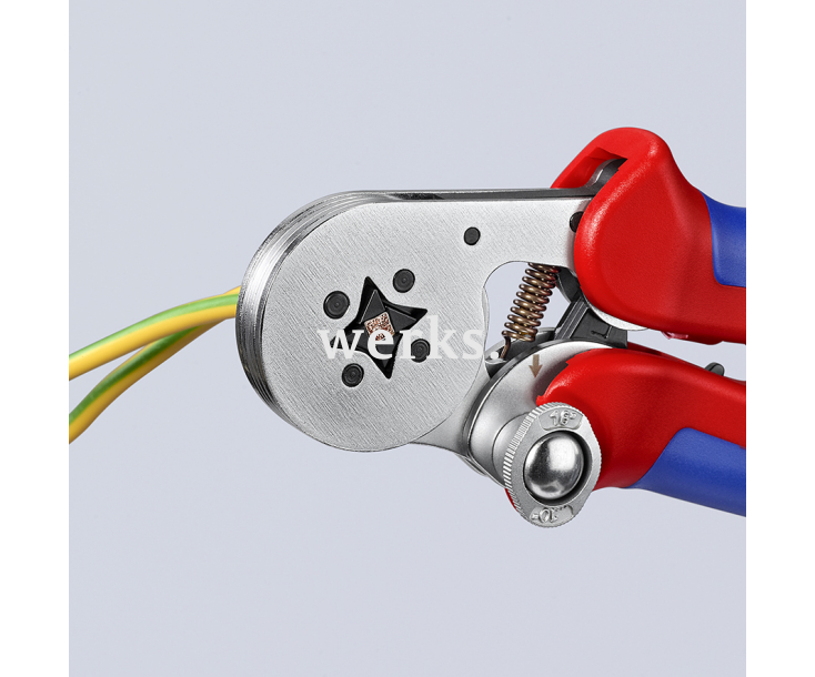 Самонастраивающийся инструмент для опрессовки контактных гильз 0,08 - 10 + 16 мм² с боковой установкой Knipex KN-975504