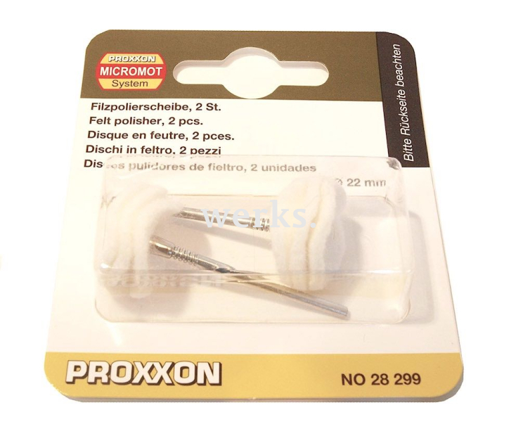 Насадки полировальные флисовые (диск Ø 22 мм) Proxxon 28299 2 шт.