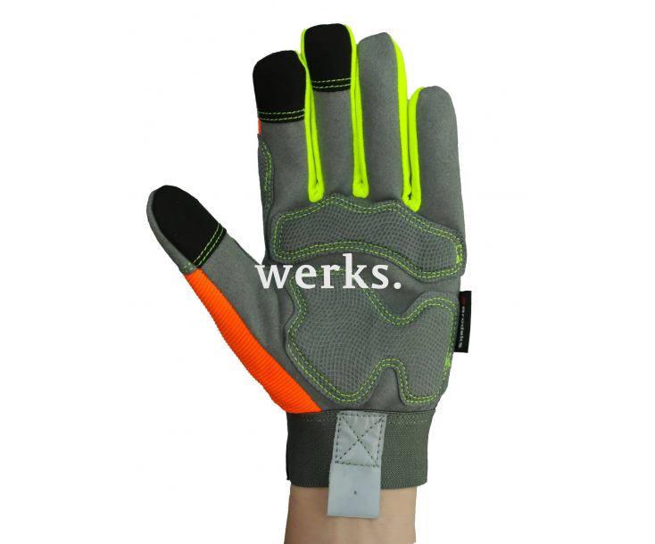 Перчатки рабочие Brodeks G-61 серый/оранжевый/желтый флуоресцентный (9)