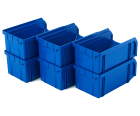 Пластиковый ящик Стелла-техник V-1-К6-синий , комплект 6 штук