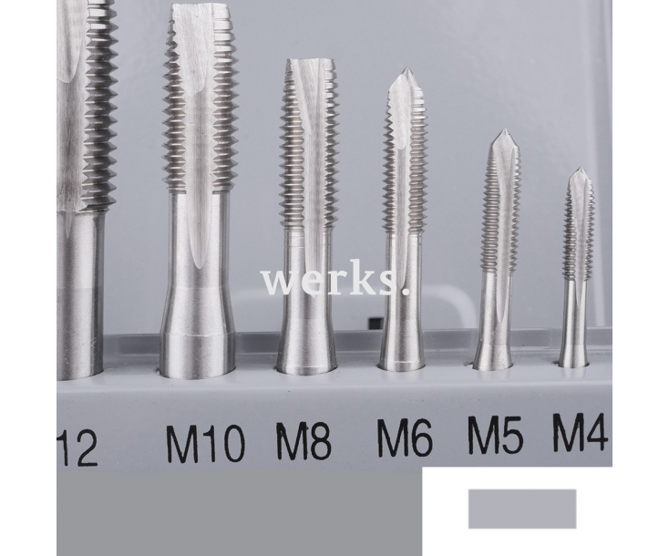 7-пр. Набор машинных метчиков Form B HSS M3-M12 Werks W.16606008