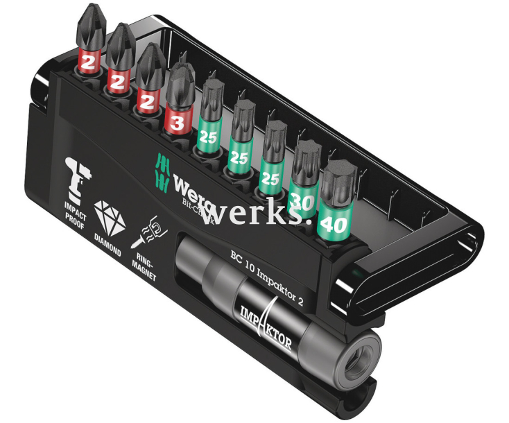 Bit-Check 10 Impaktor 2 Набор насадок (PH, TX) и держатель Wera WE-057682
