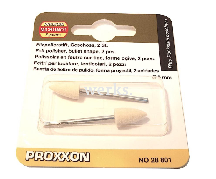 Насадки полировальные войлочные (пуля Ø 8 мм) Proxxon 28801 2 шт.
