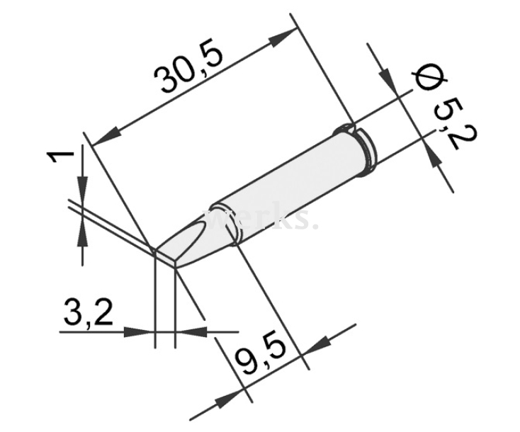 Жало прямое для паяльника Ersa 102CDLF32