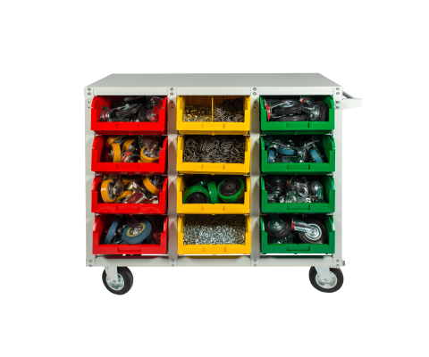 Универсальный Стелла-техник Стеллаж-V-4-12 с направляющими под V-4, 12 ячеек, без ручки, серия К