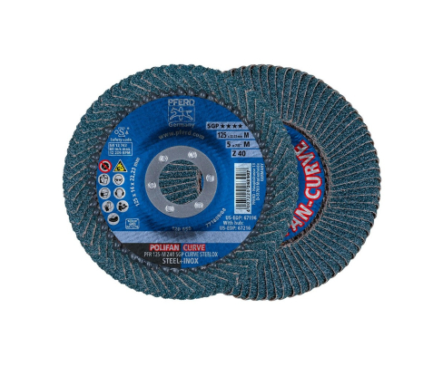 Круг шлифовальный Pferd PFR 125 Z 40 SGP-CURVE M/22.23 STEELOX